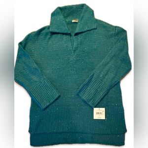 Pretty green/blue Falls Creek Collared Sweater